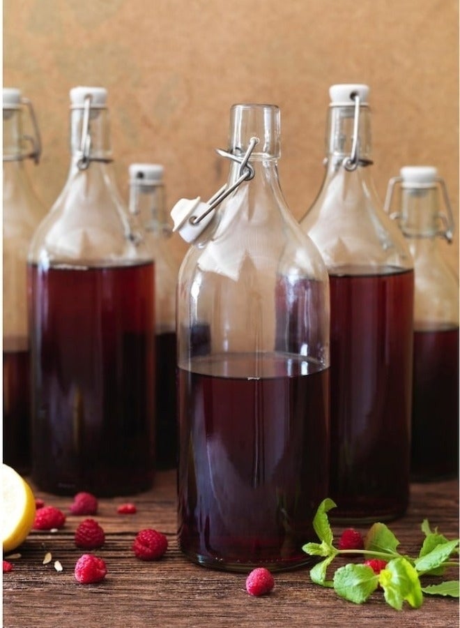 أيكيا زجاجة زجاجية شفافة سعة 1 لتر مع سدادة - وعاء زجاجي متين للماء والعصير والحليب والمشروبات الأخرى - Image 3